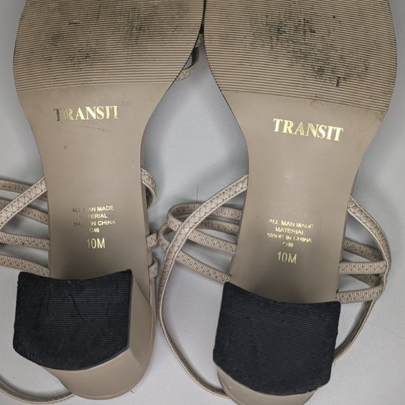 New York Transit Cream Beige Strappy 2.5 inch Heels Sandals Womens Size 10M - Picture 12 of 12